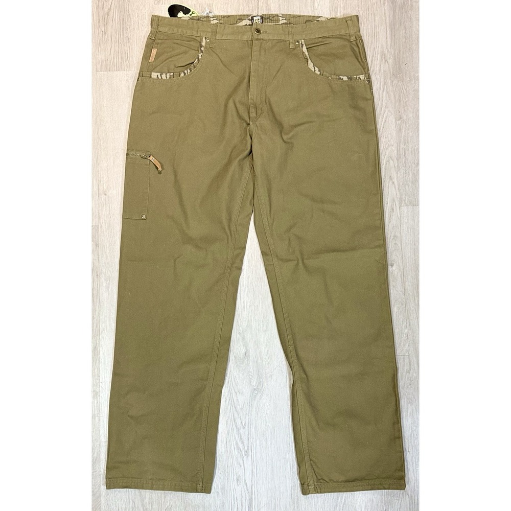 Gamekeeper Carpenter Pants Men's 42x34 Brown Green Canvas Cargo Outdoor Hunting